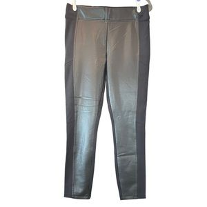 Loft New With Tags Skinny Leggings Faux Leather Front Panel Size M